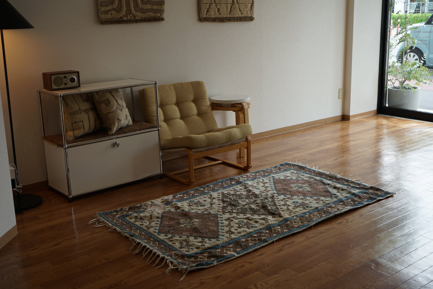 Türkiye Old Oushak Shabby Beige 1960年代 197 × 97 cm No.TR25341
