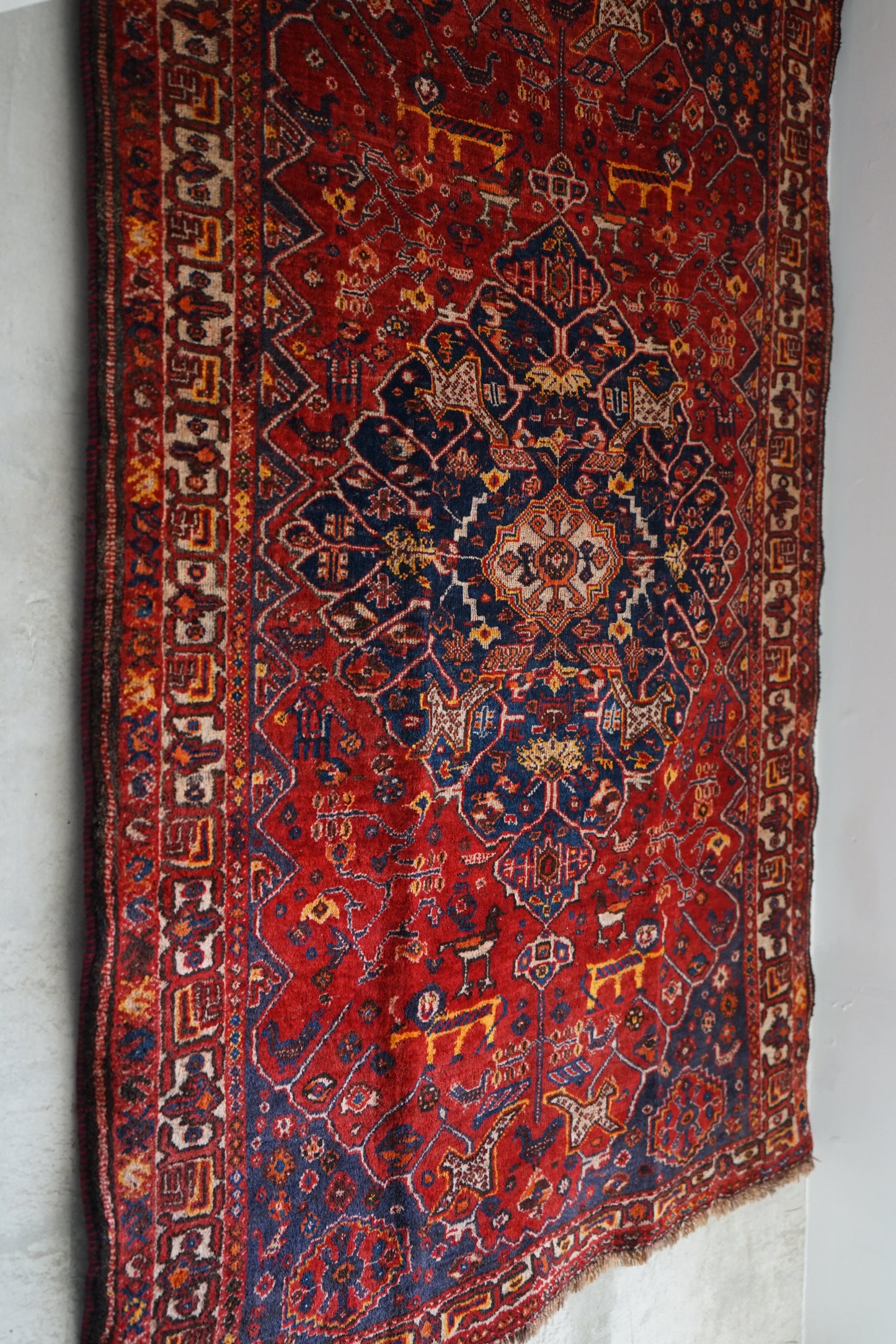 IRAN ANTIQUE SHIRAZ QASHQAI "THE KHANS" 1840-1860年代 155 × 110 cm