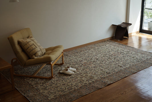 Türkiye Old Isparta Pink Beige Floral 1960年代 273 × 160 cm No.TR25381