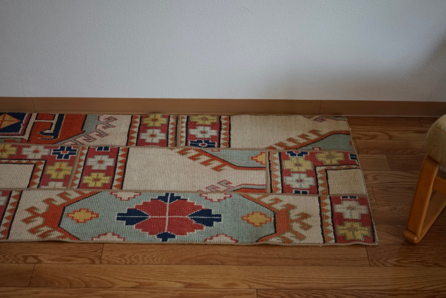 Türkiye Old Oushak PatchWork Runner Colorful 1970年代 165.5 × 58 cm No.TR25292