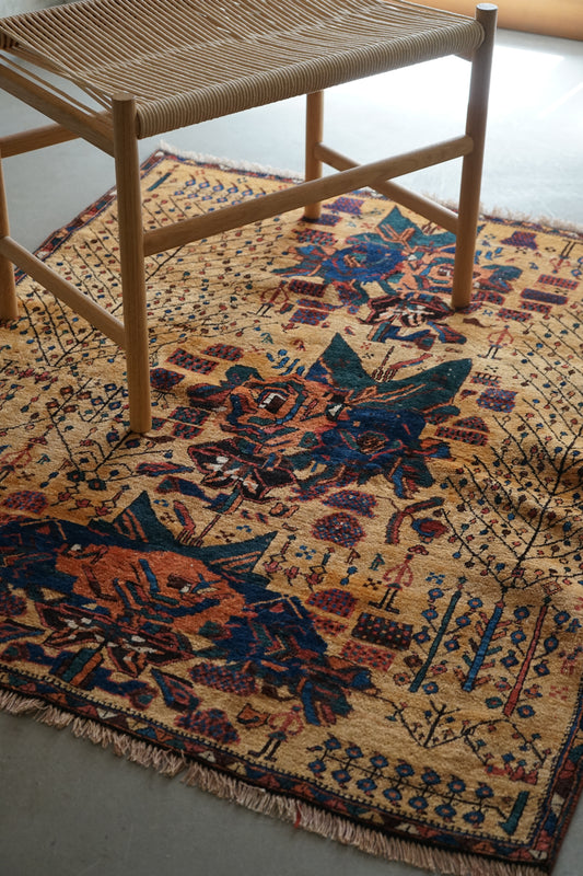 店頭販売 IRAN ANTIQUE QASHQAI SHIRAZ NEYRIZ 1770年代 114 × 129 cm