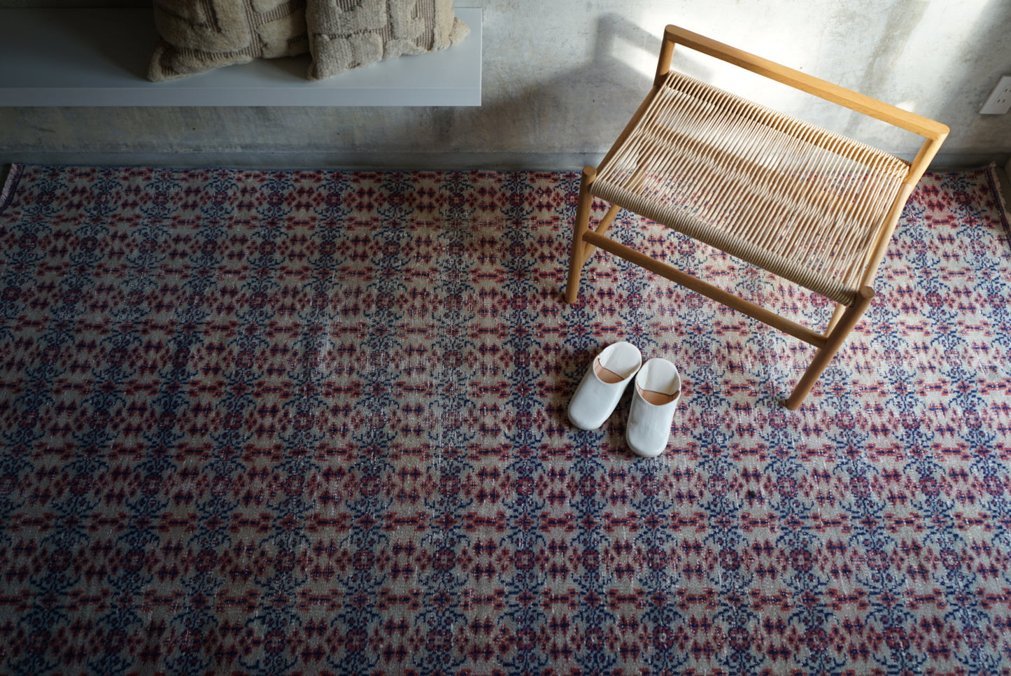 Türkiye Old Isparta Beige , Red , Navy Runner 1970年代 262 × 130 cm No.TR25263