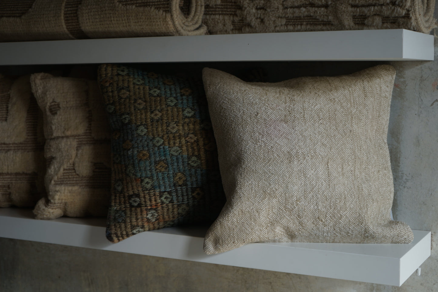 Türkiye Old Kilim Cushion Cover Ivory 40 × 40 cm No.TR25344