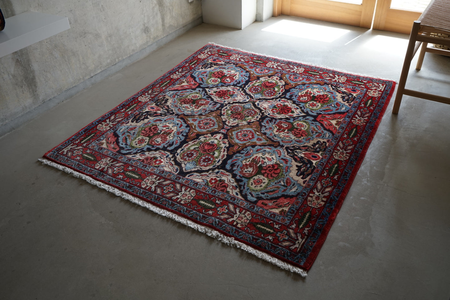 IRAN ANTIQUE BIJAR SANANDAJI MILZA ALI 1920年代 142×125cm