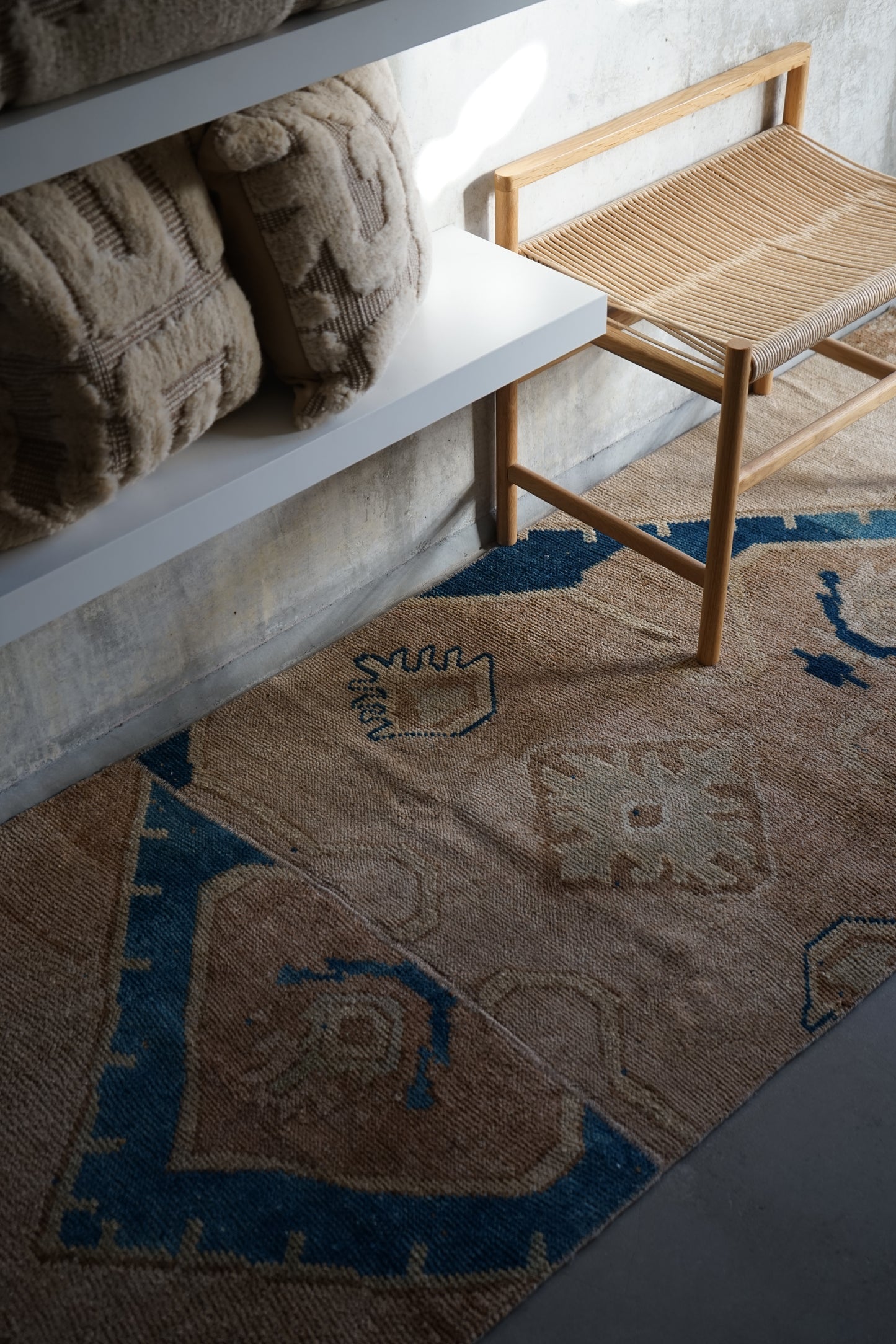 Türkiye Old Oushak Beige Runner Size 1970年代 223 × 83 cm No.TR25223