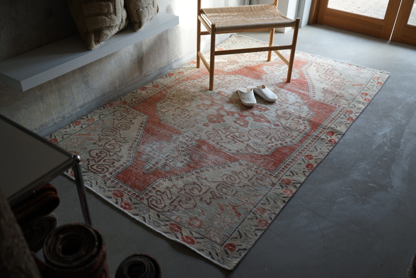 Türkiye Old Avanos Orange , Sage green 1970年代 214 × 132 cm No.TR25262