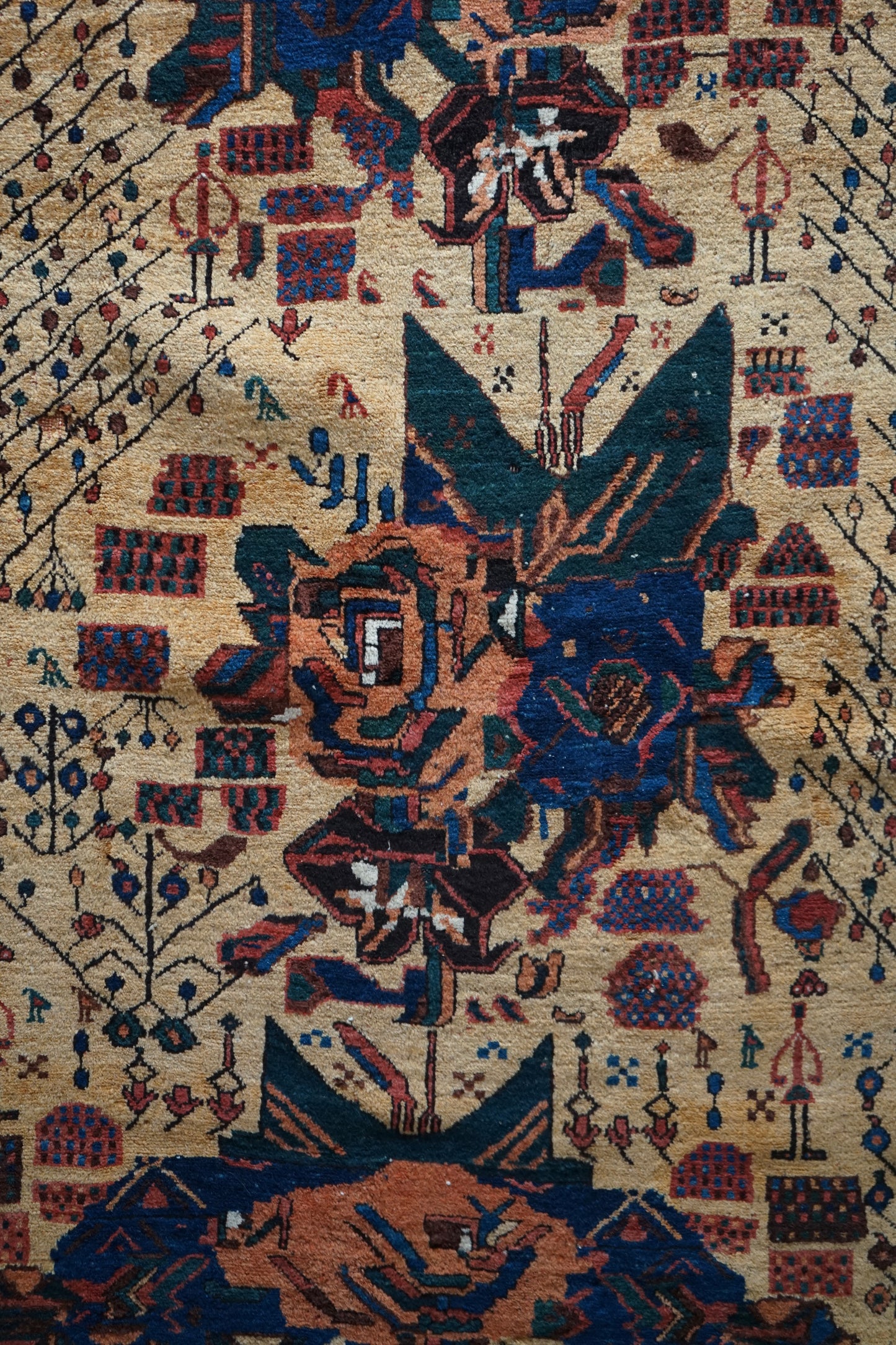 店頭販売 IRAN ANTIQUE QASHQAI SHIRAZ NEYRIZ 1770年代 114 × 129 cm