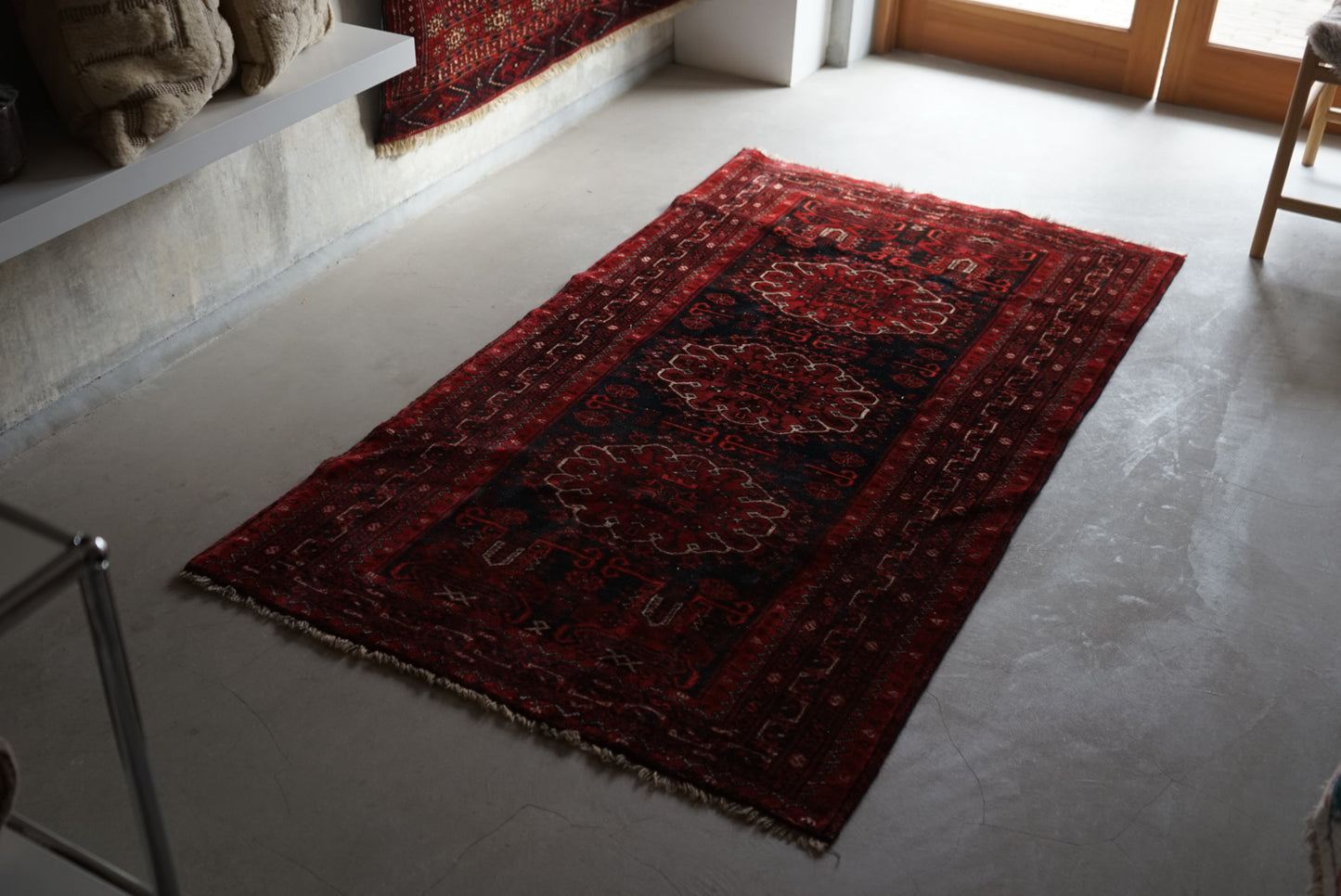 Afghanistan Old Turkmen Rich Black 1960年代 180 × 100 cm No.AF2519