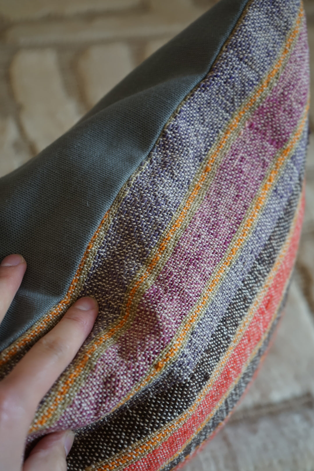 Türkiye Old Kilim Cushion Cover Red Mix Stripe 40 × 40 cm No.TR25365