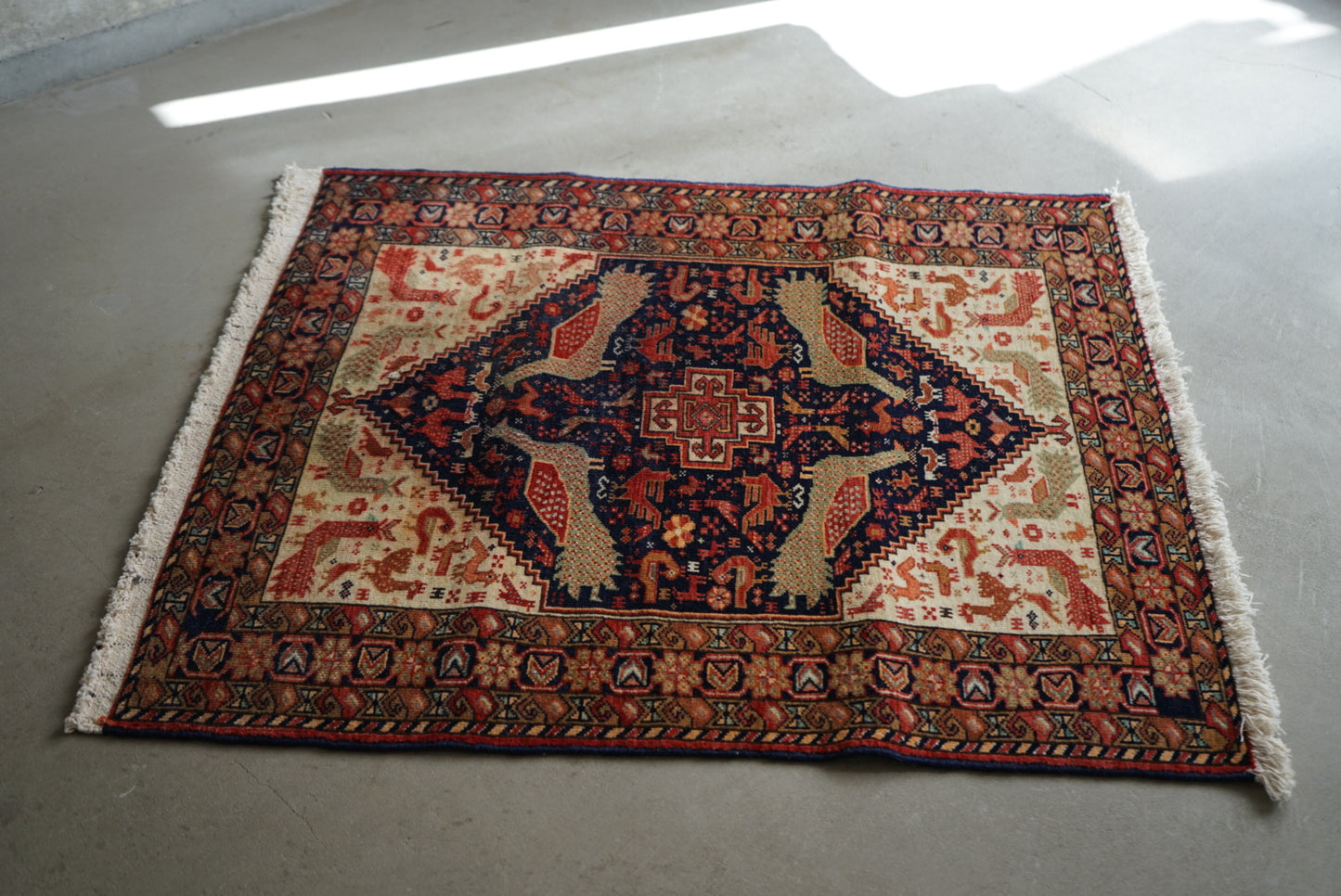 店頭販売 IRAN ANTIQUE KHORASAN KORMANJI 1880年代 85.5×72cm