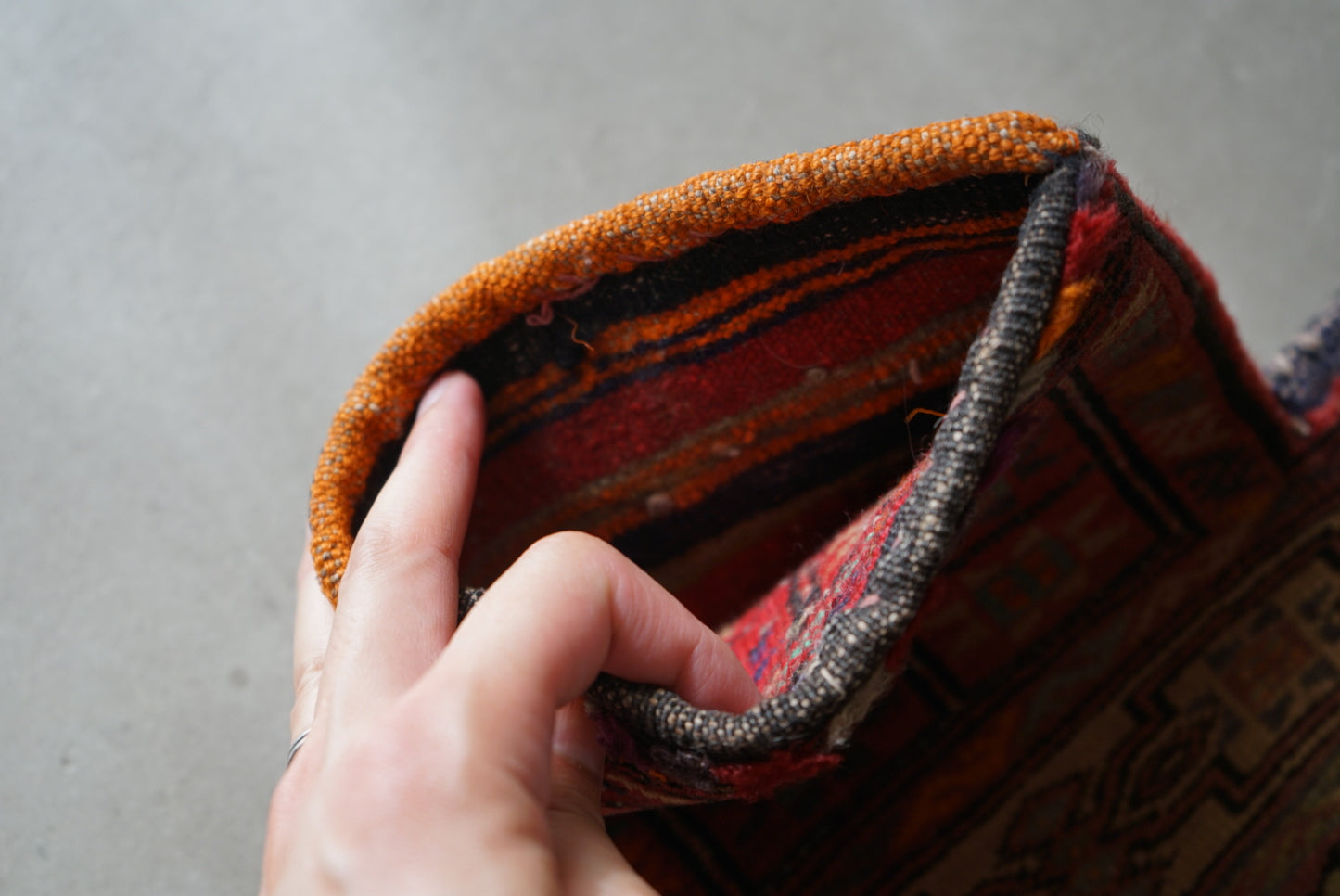 AFGHANISTAN OLD BALUCH SALT BAG 1970年代 46 × 34.5 cm