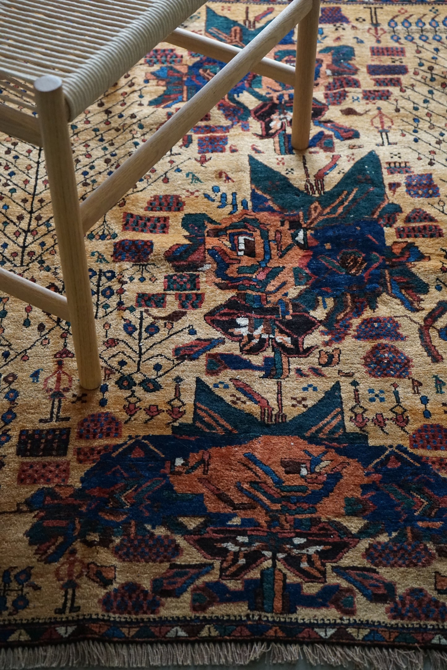 店頭販売 IRAN ANTIQUE QASHQAI SHIRAZ NEYRIZ 1770年代 114 × 129 cm