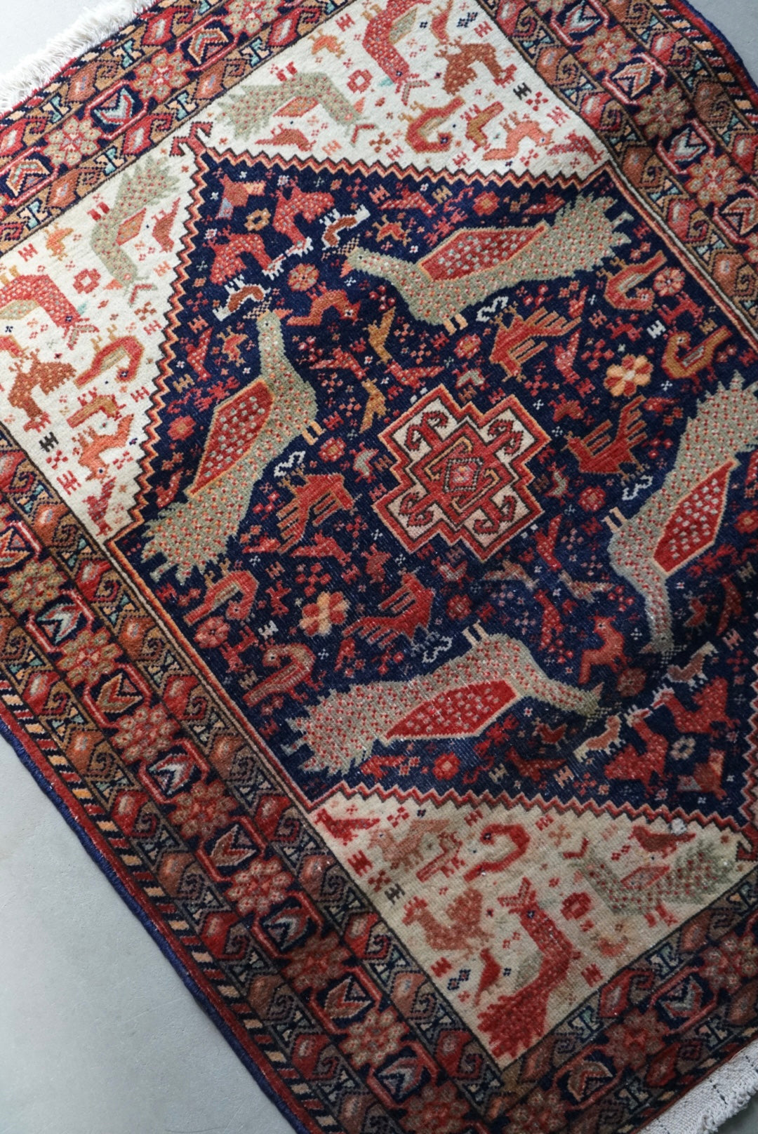 店頭販売 IRAN ANTIQUE KHORASAN KORMANJI 1880年代 85.5×72cm