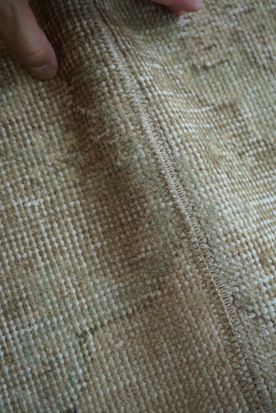 Türkiye Old Oushak Beige Patchwork 1970年代 125.5 × 63.5 cm No.TR25408