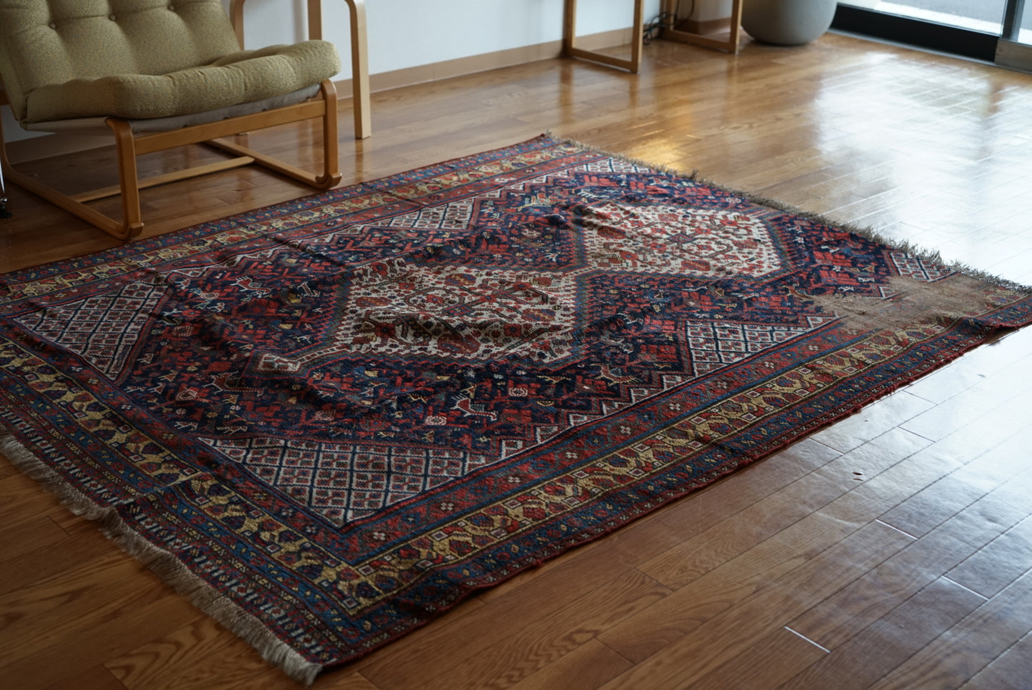 店頭販売 IRAN ANTIQUE SHIRAZ KHAMSEH BAHARLO 1820-1840年代 191 × 155 cm