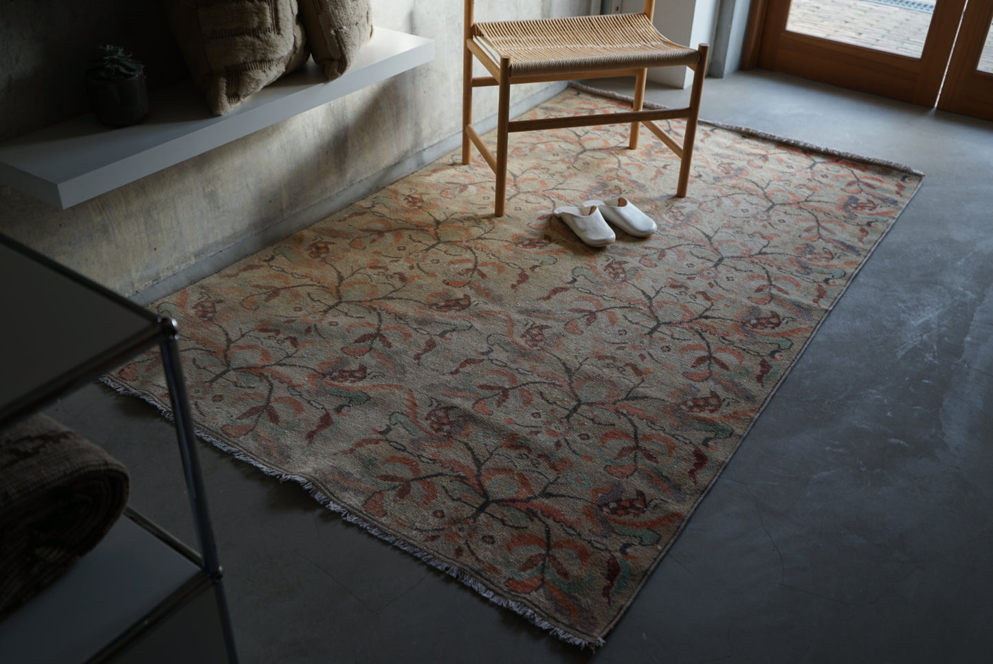 Türkiye Old Isparta Beige Floral 1970年代 218 × 136 cm No.TR25267