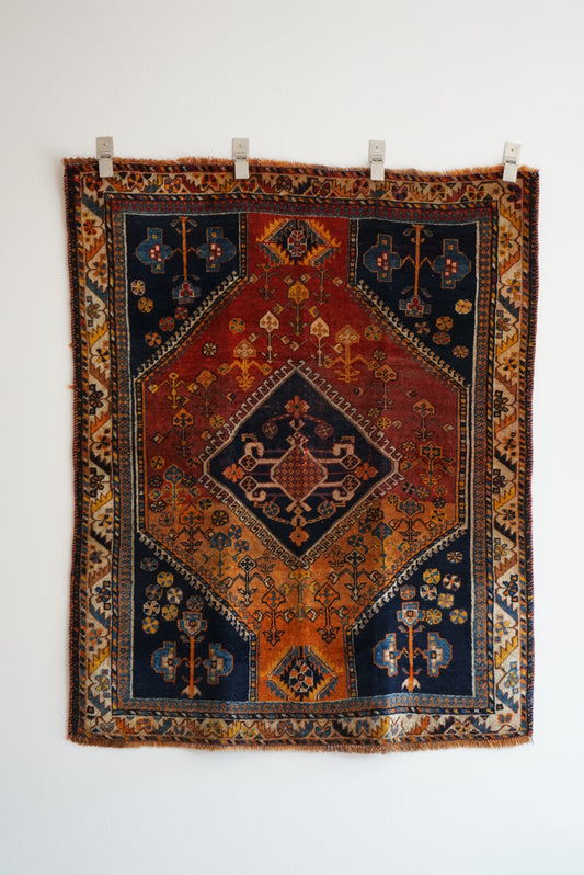 店頭販売 IRAN ANTIQUE QASHQAI BOLVALDI 1860年代 136 × 108 cm / 4'4" × 3'5" ft