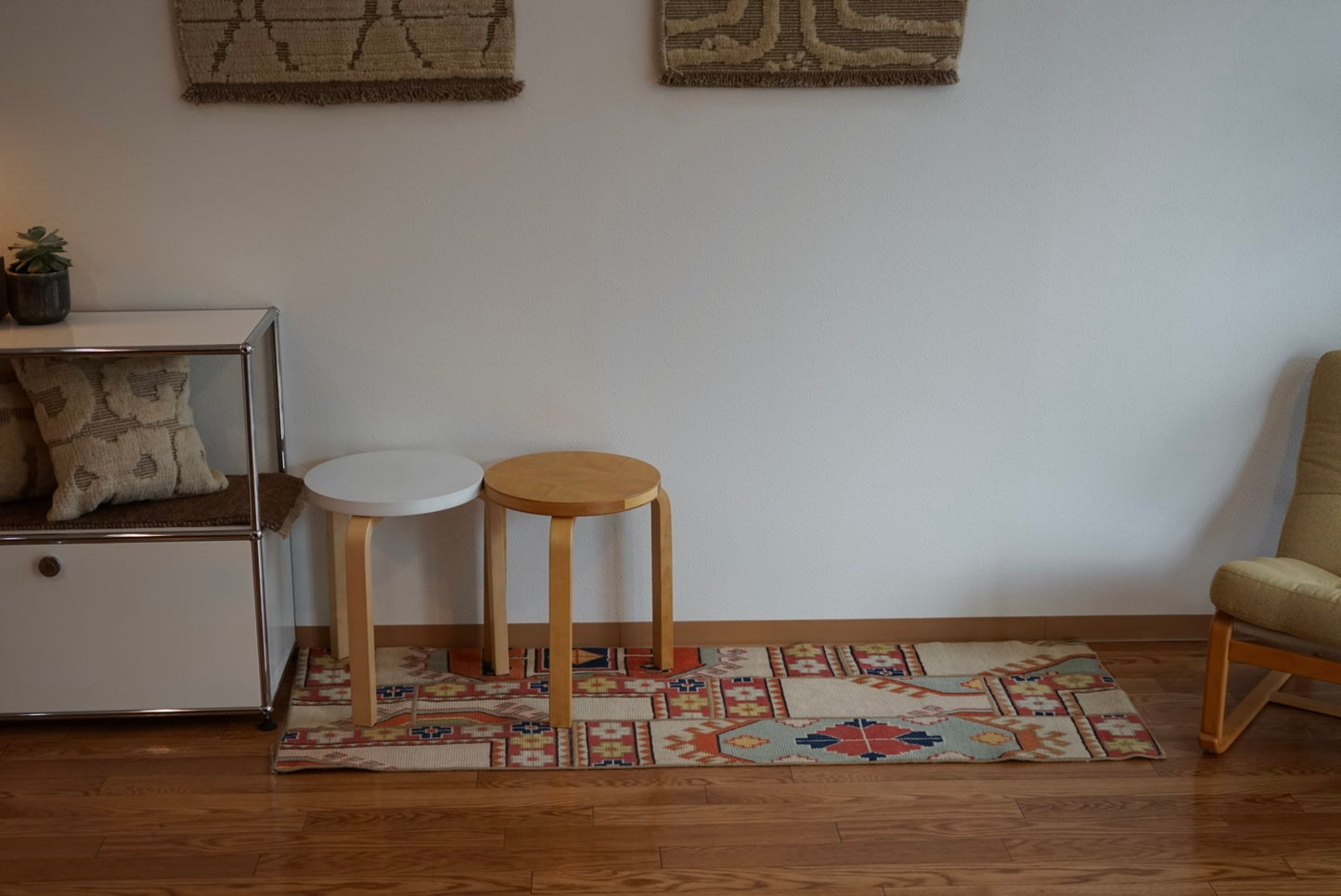 Türkiye Old Oushak PatchWork Runner Colorful 1970年代 165.5 × 58 cm No.TR25292