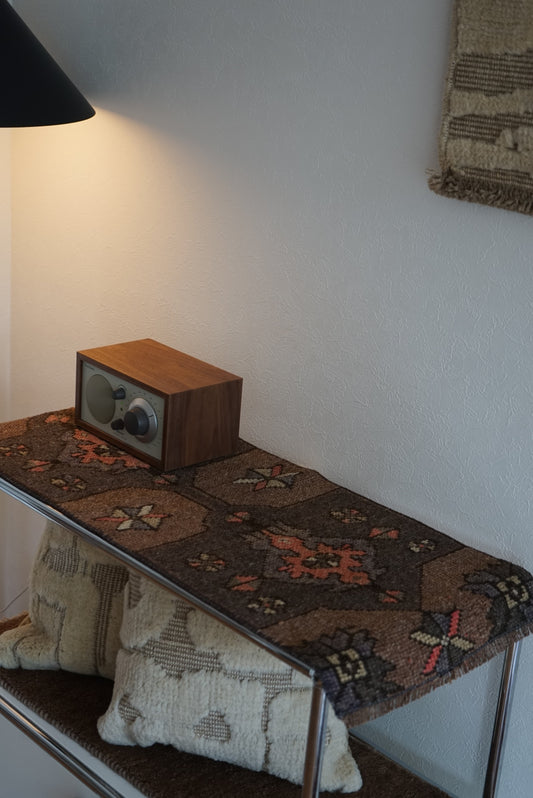 Türkiye Old Oushak Brown , Gray Medallion Runner 1970年代 80.5 × 50 cm No.TR25416