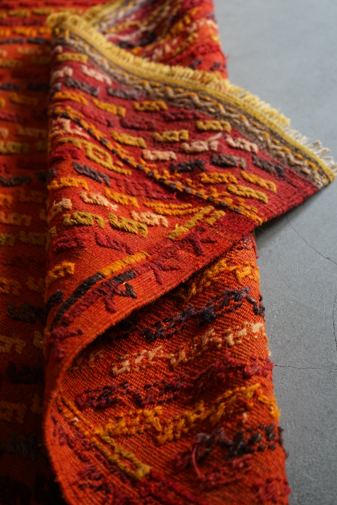 Türkiye Old Konya Jajim Orange 1960年代 121 × 109 cm No.TR25158