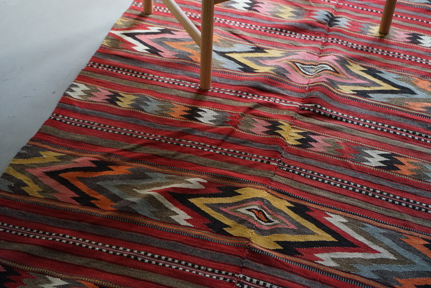 TURKEY BALKAN OLD KILIM 1950-1960年代 159 × 116 cm