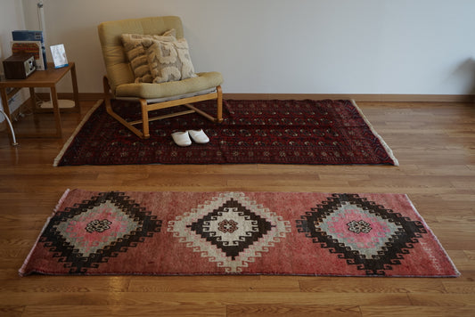 Türkiye Old Oushak RosePink Runner 1970年代 176 × 71 cm No.TR25291