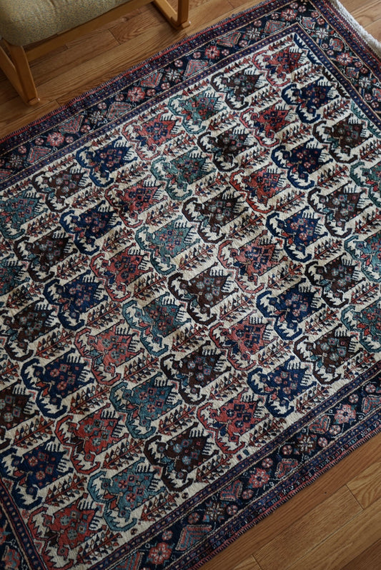 店頭販売 Iran Antique Afshar Pistachios 1860年代 183 × 135 cm