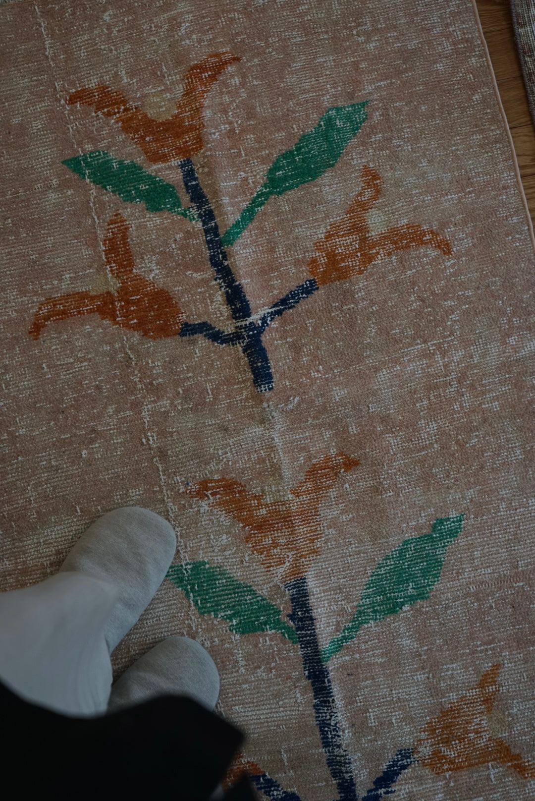 Türkiye Old Oushak Flower 1970年代 137 × 86 cm No.TR25372