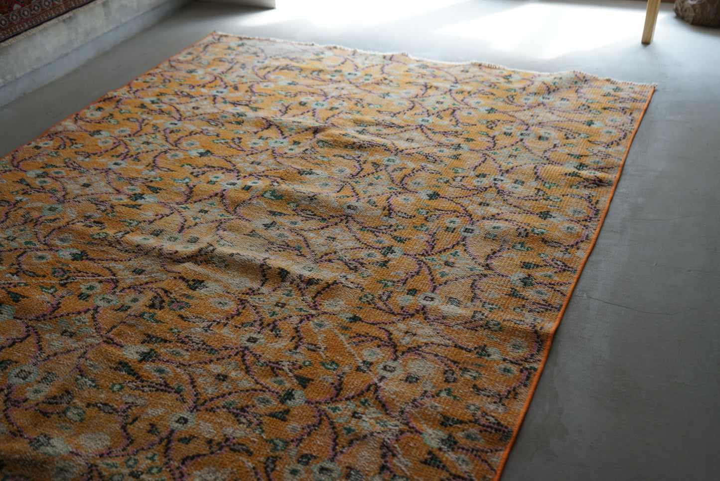 TURKEY OLD ISPARTA CALLOT ORANGE 1970年代 232 × 140 cm No.TR25149