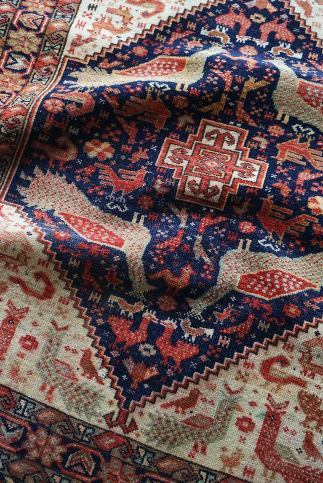 店頭販売 IRAN ANTIQUE KHORASAN KORMANJI 1880年代 85.5×72cm