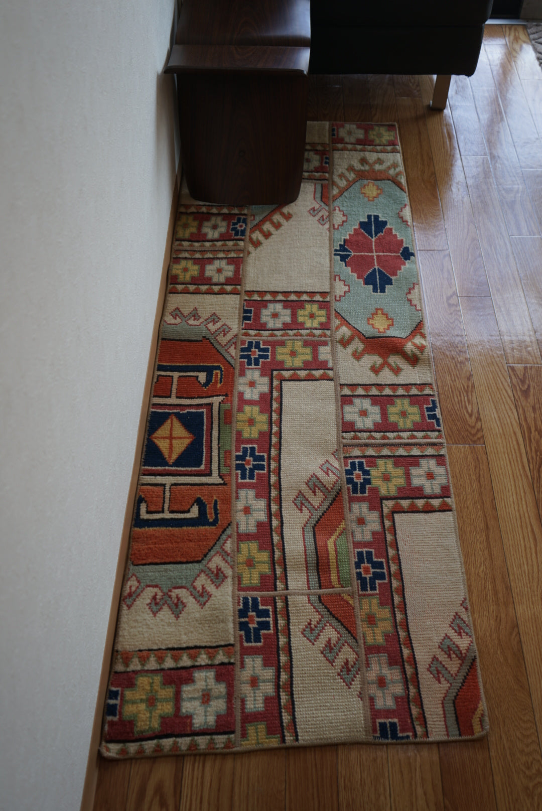 Türkiye Old Oushak PatchWork Runner Colorful 1970年代 165.5 × 58 cm No.TR25292