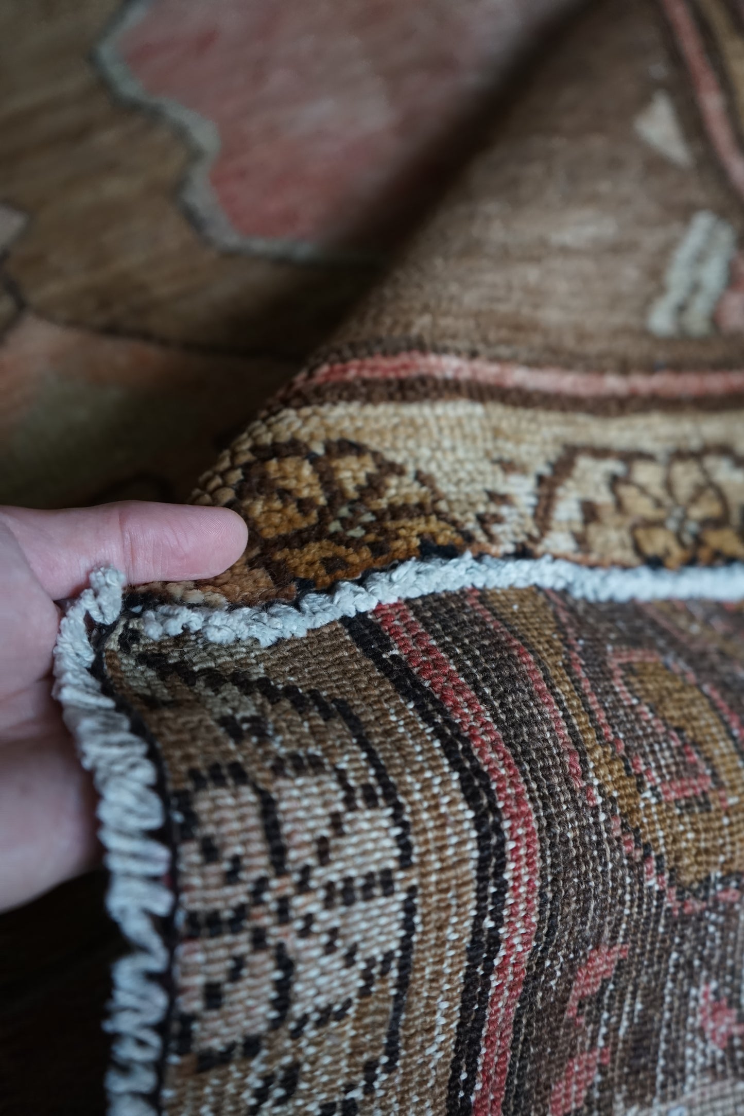 TURKEY OLD OUSHAK SALMON PINK 1970年代 286 × 162 cm No.TR25197