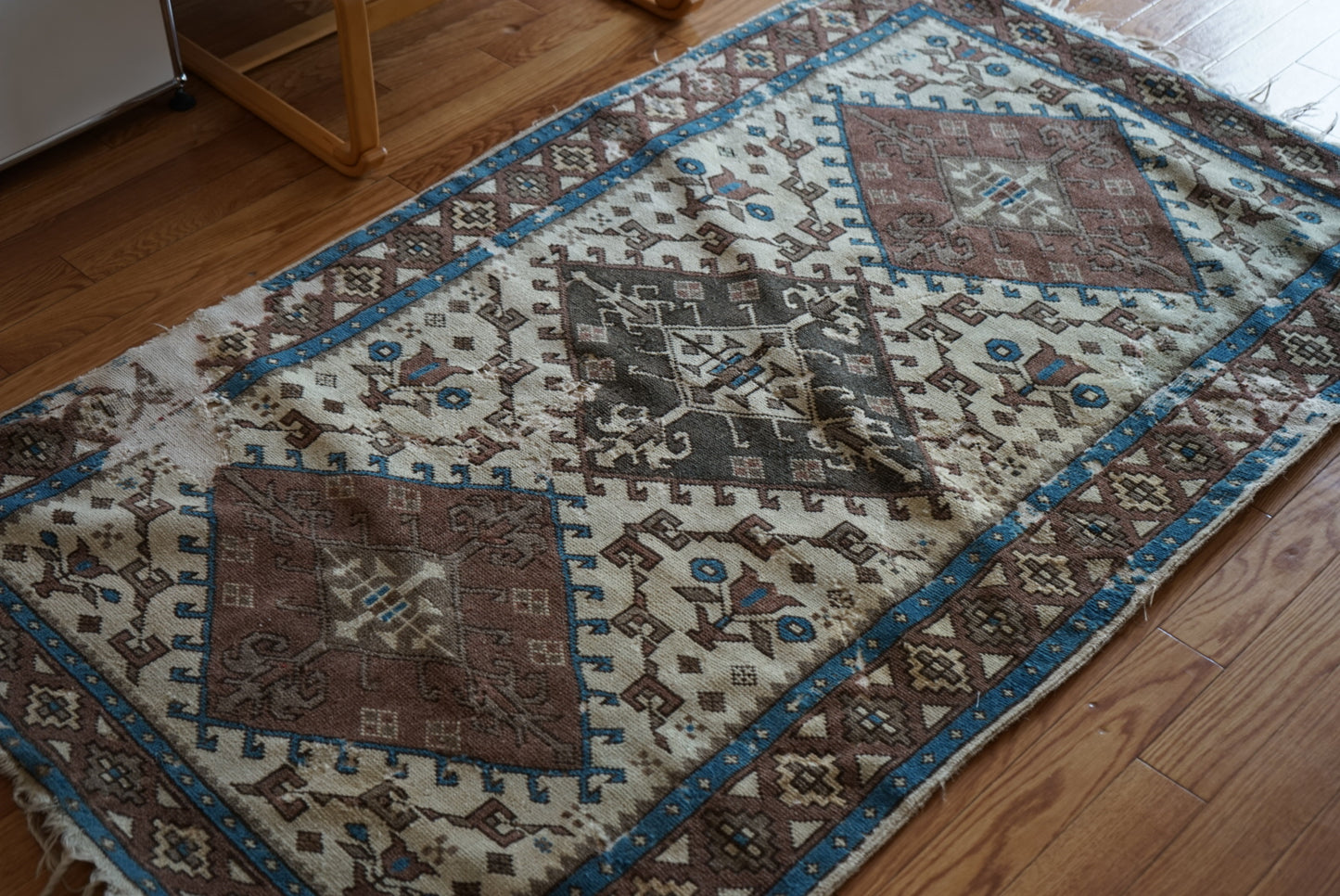 Türkiye Old Oushak Shabby Beige 1960年代 197 × 97 cm No.TR25341