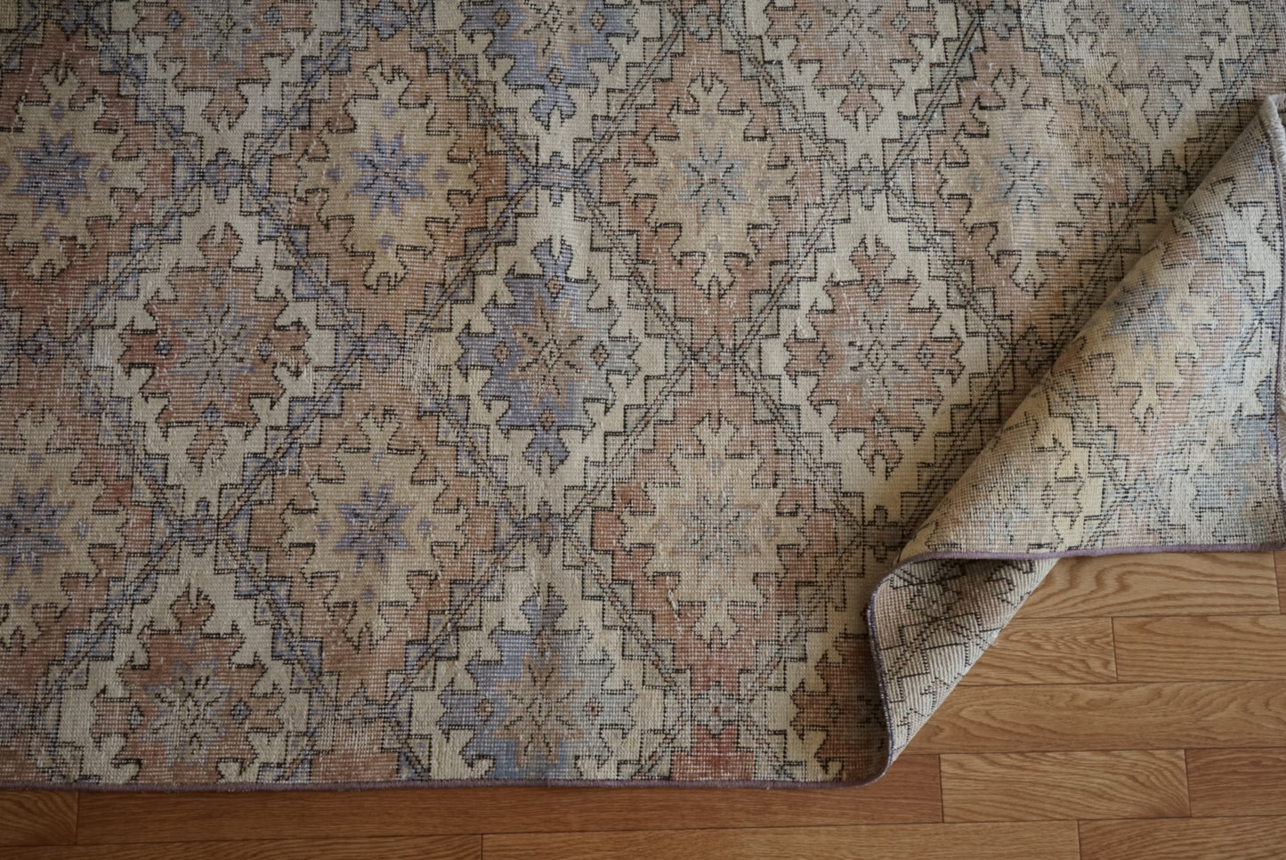 Türkiye Old Isparta Runner Beige , Blue Mix 1970年代 229 × 98 cm No.TR25471