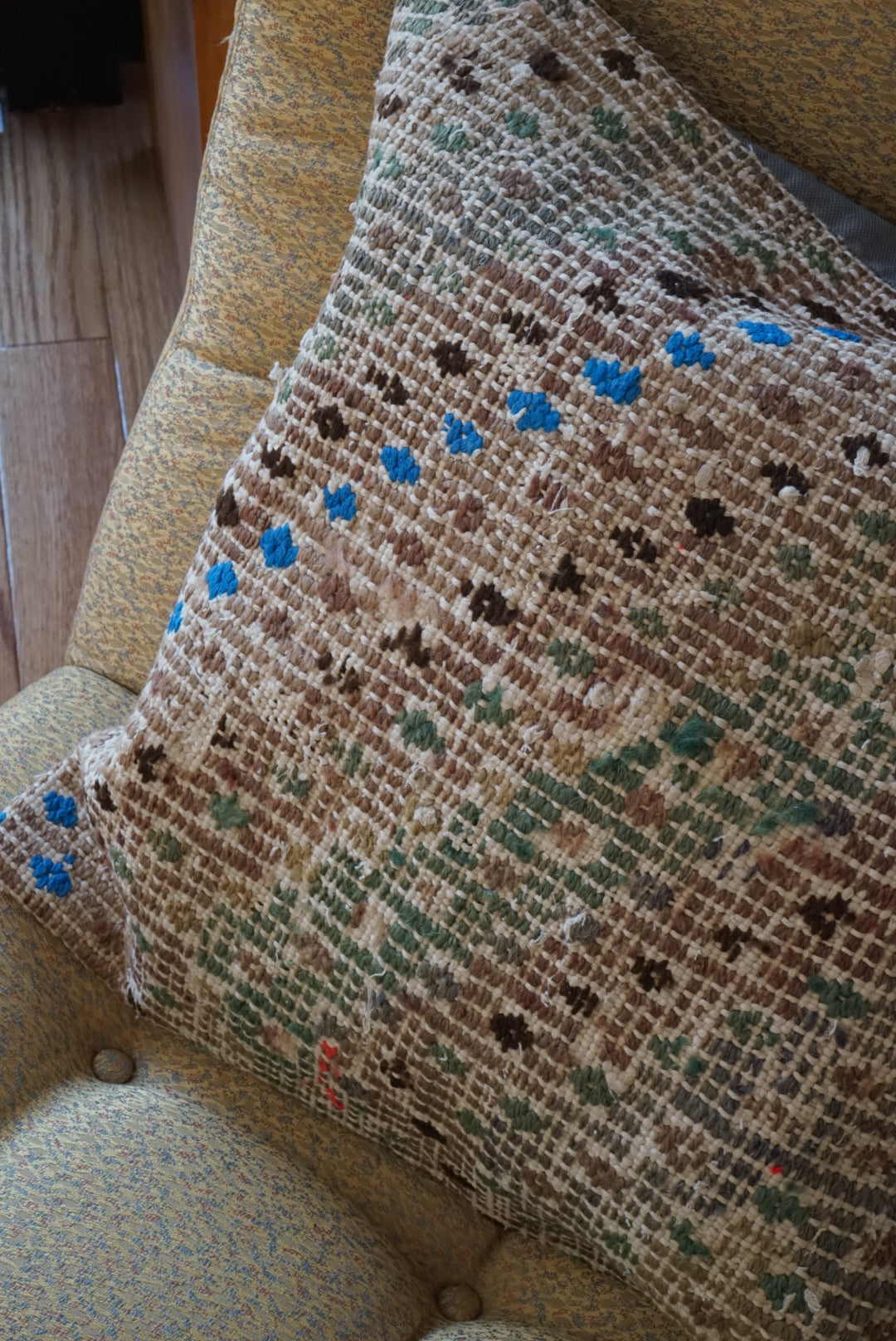 Türkiye Old Kilim Cushion Cover Mix Color Brown , Moss green , Beige 46 × 45 cm No.TR25462