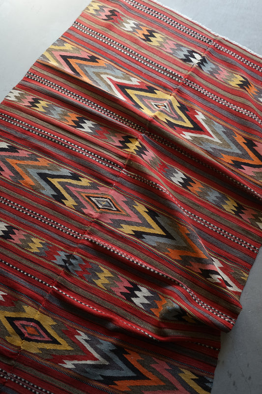 TURKEY BALKAN OLD KILIM 1950-1960年代 159 × 116 cm