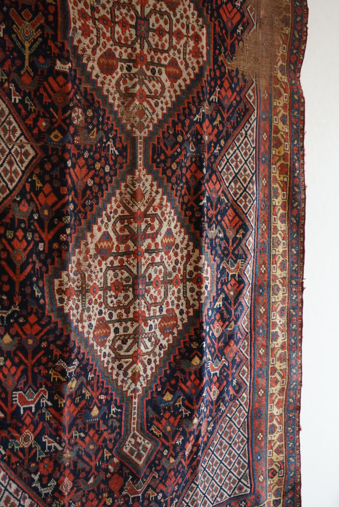 店頭販売 IRAN ANTIQUE SHIRAZ KHAMSEH BAHARLO 1820-1840年代 191 × 155 cm