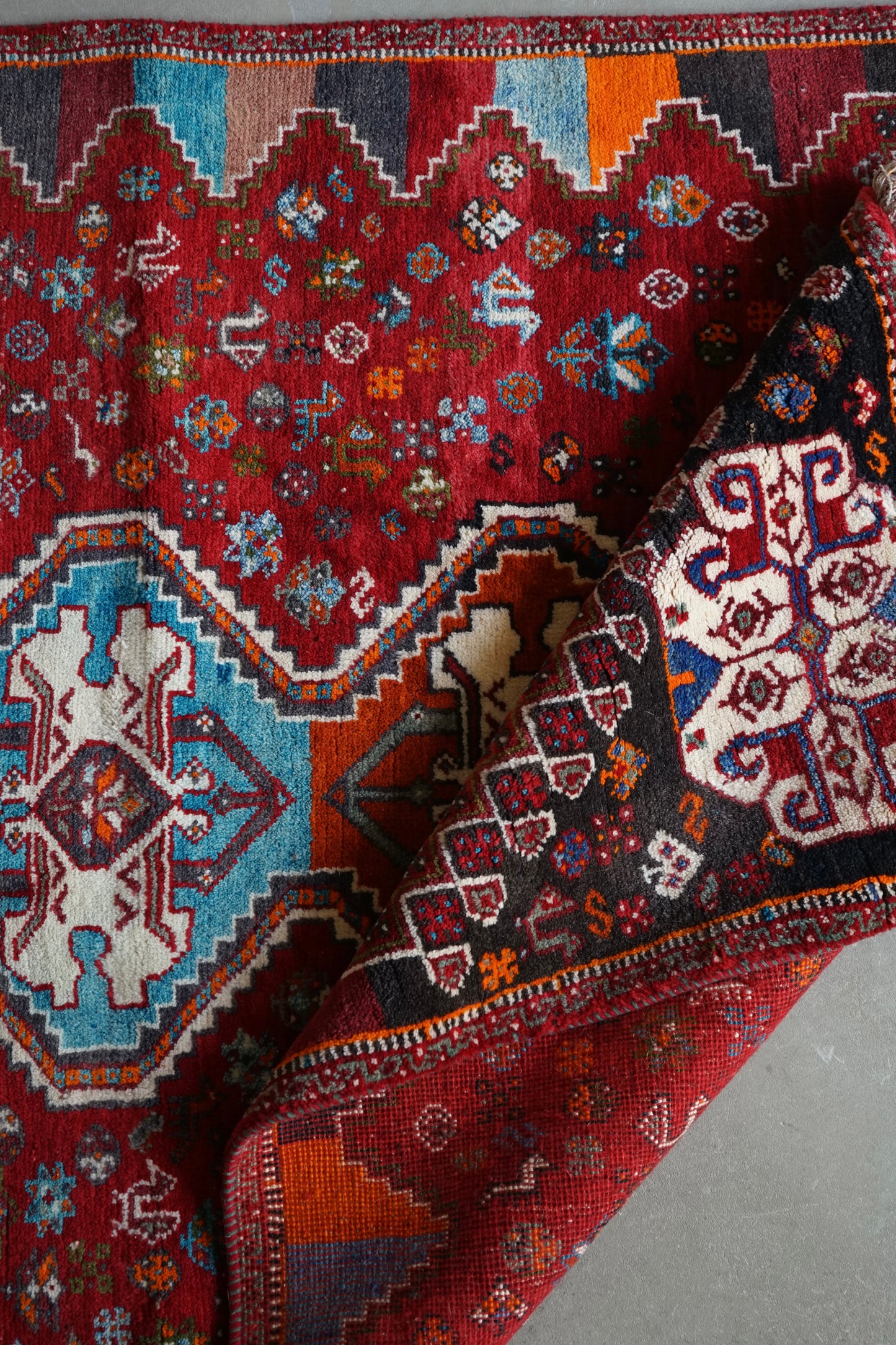 IRAN OLD SHIRAZ QASHQAI 1970年代 195 × 112 cm / 6'4" × 3'6" ft