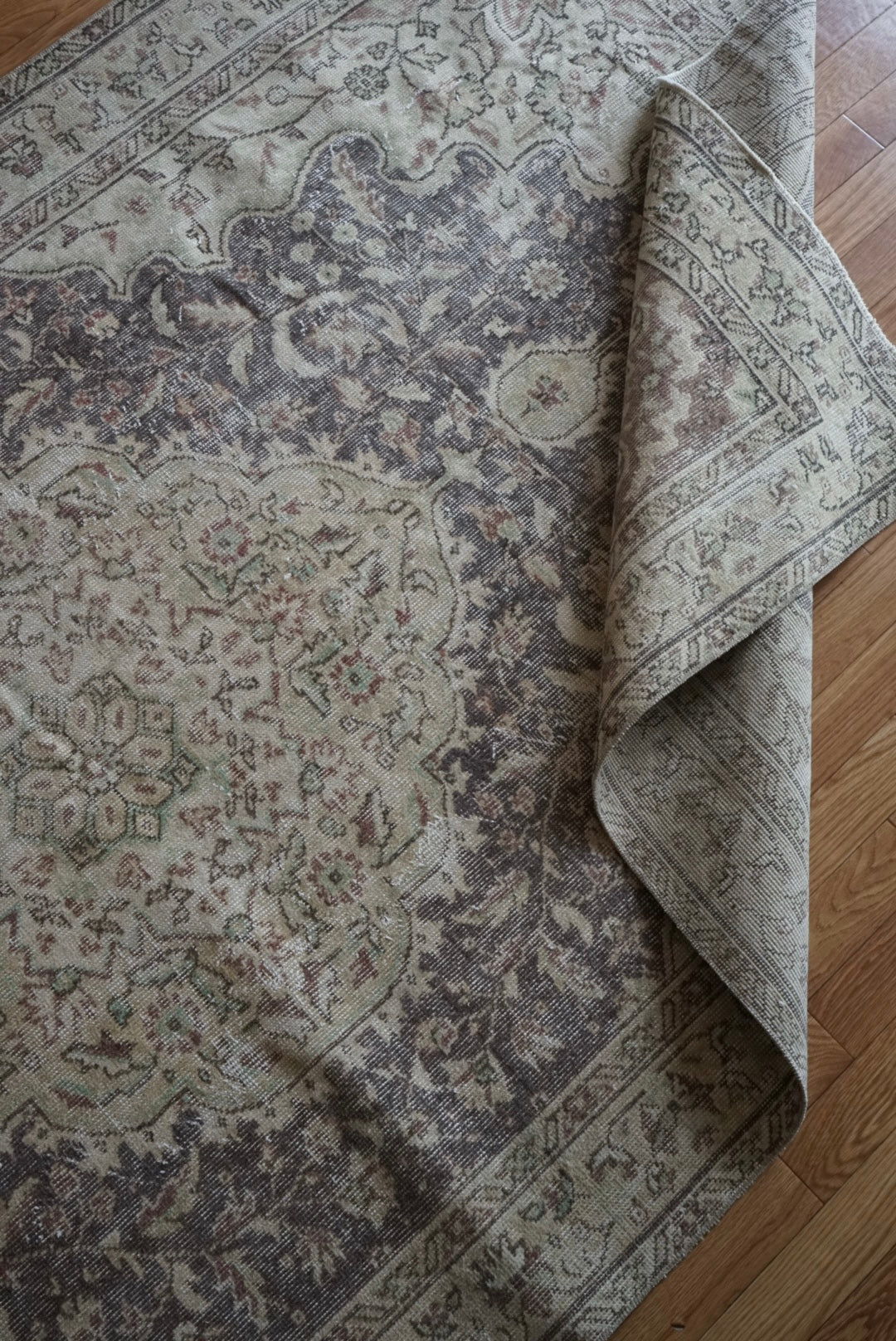 Türkiye Old Isparta Medallion Beige , Glay 1960年代 284 × 162 cm No.TR25493 / 国内送料無料