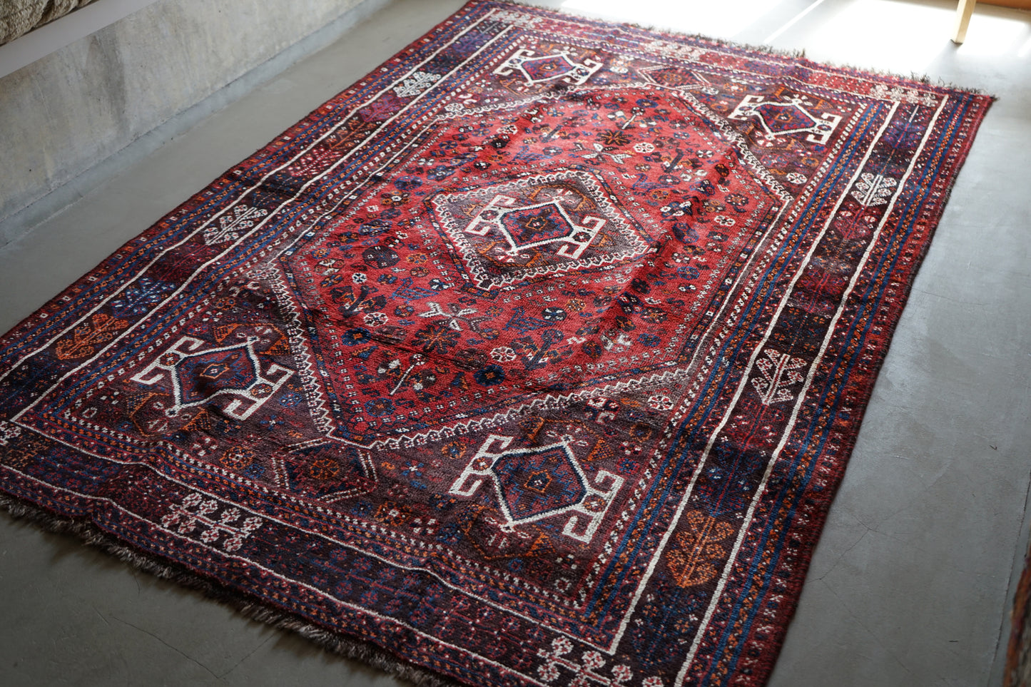 店頭販売 IRAN ANTIQUE SHIRAZ QASHQAI 1860年代 222 × 148 cm