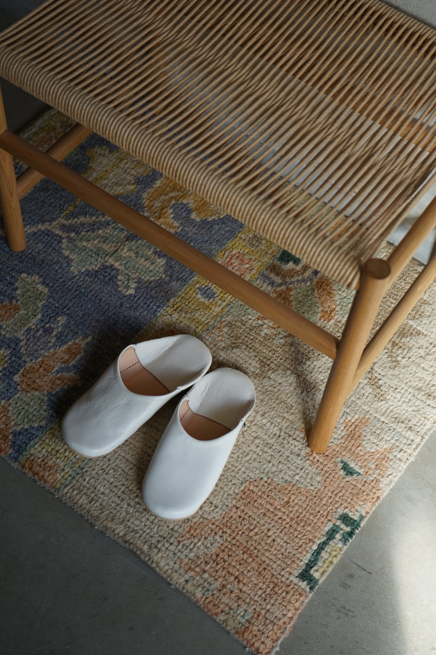 TURKEY VINTAGE SMALL RUG BEIGE FLOWER 85 × 66 cm No.TR25188