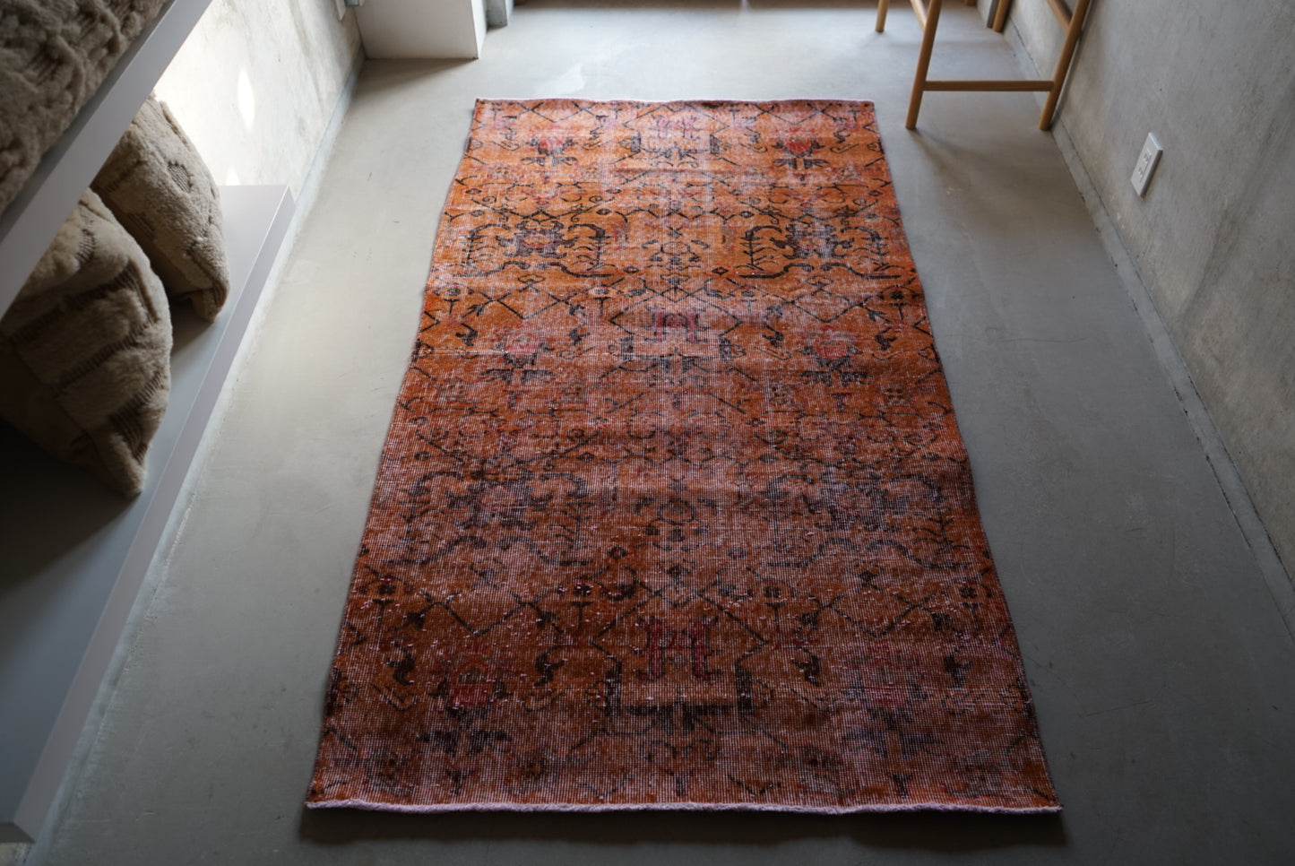 Türkiye Old Isparta Orange Over Dye 1970年代 202 × 113 cm No.TR25260