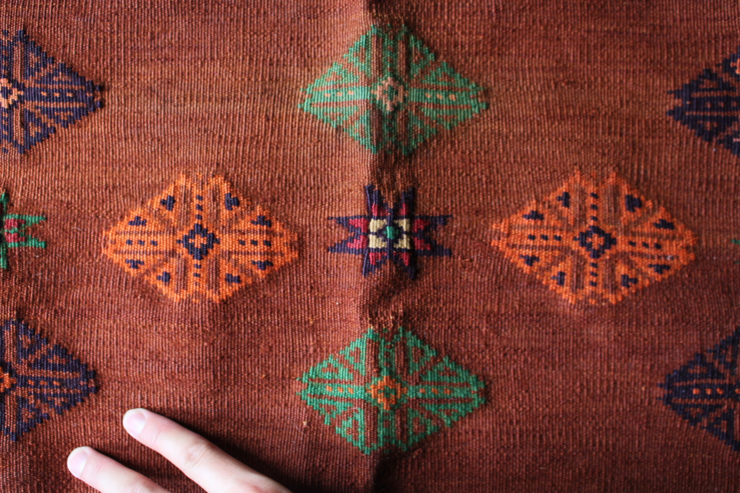 Afghanistan Baluch Kilim Sofreh Adraskand 1950年代 131.5×126.5cm
