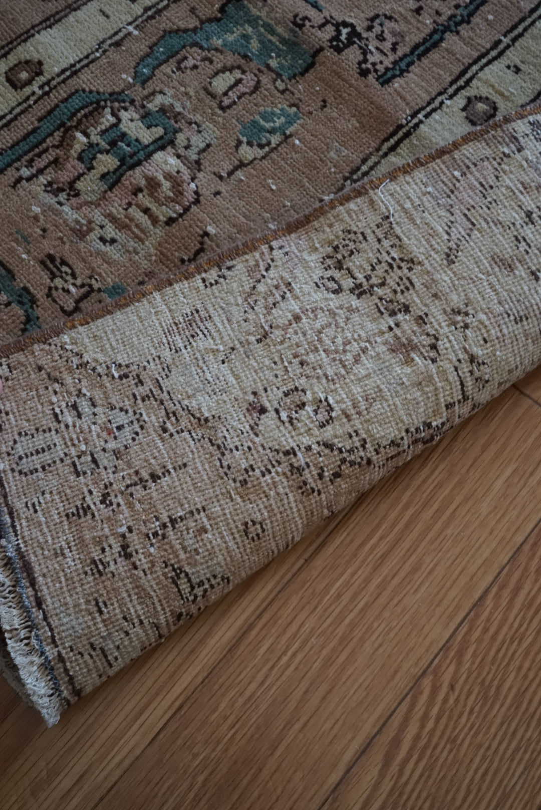 Türkiye Old Oushak Beige , Green Classical Design 1970年代 75 × 53 cm No.TR25468