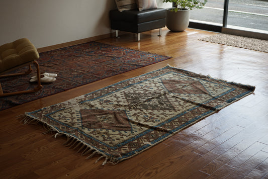 Türkiye Old Oushak Shabby Beige 1960年代 197 × 97 cm No.TR25341