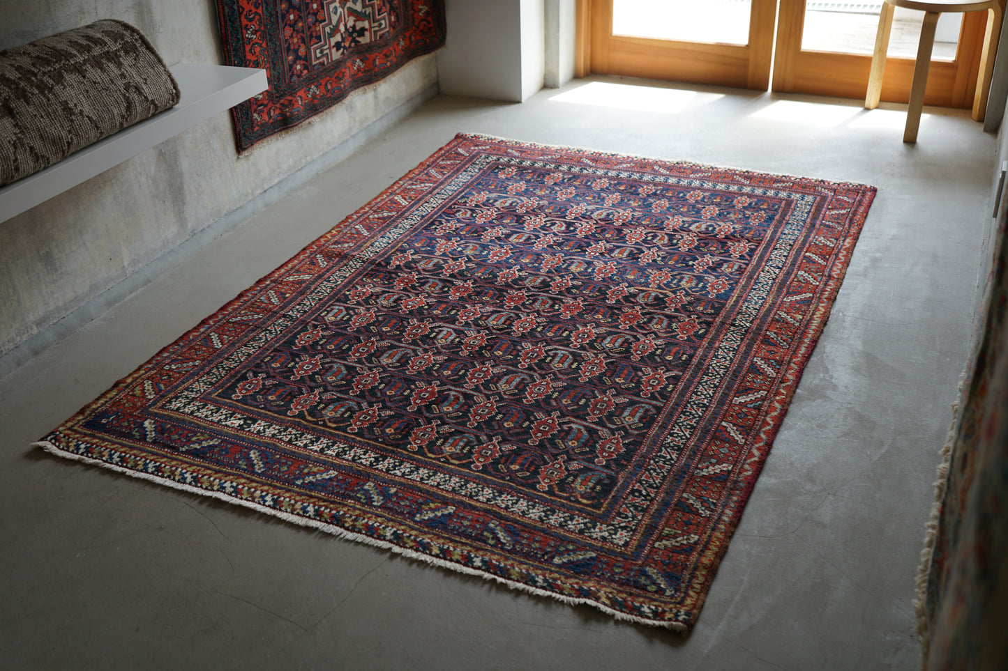 店頭販売 Iran Antique Afshar Boteh Jegheh Bibi Baft IRAN 1770-1790年代 197 × 138 cm