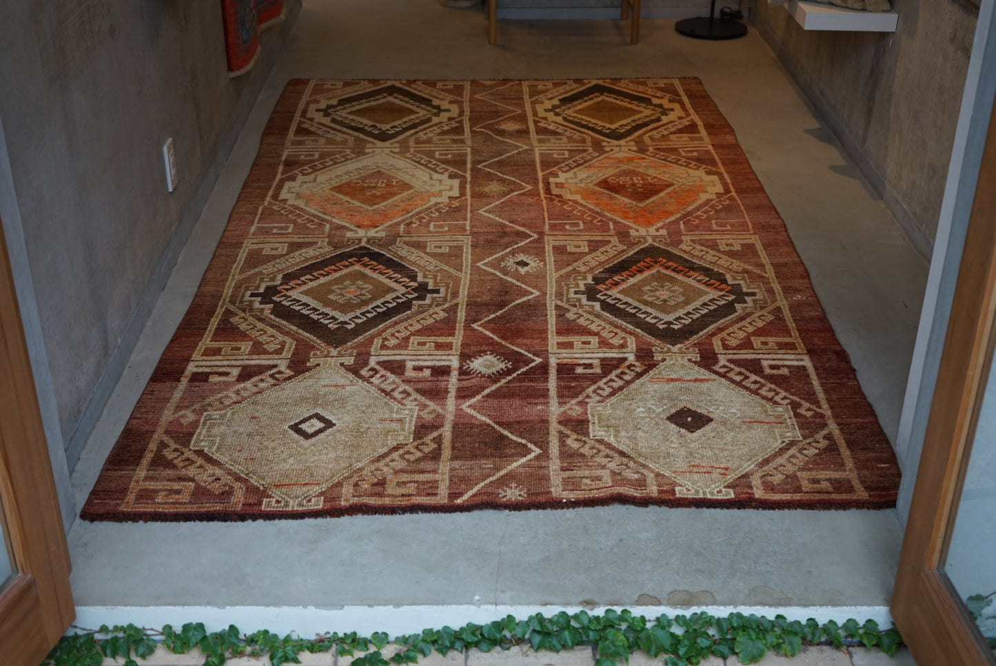 TURKEY VINTAGE ANATORIA BROWN 1980年代 256 × 155 cm No.TR25157