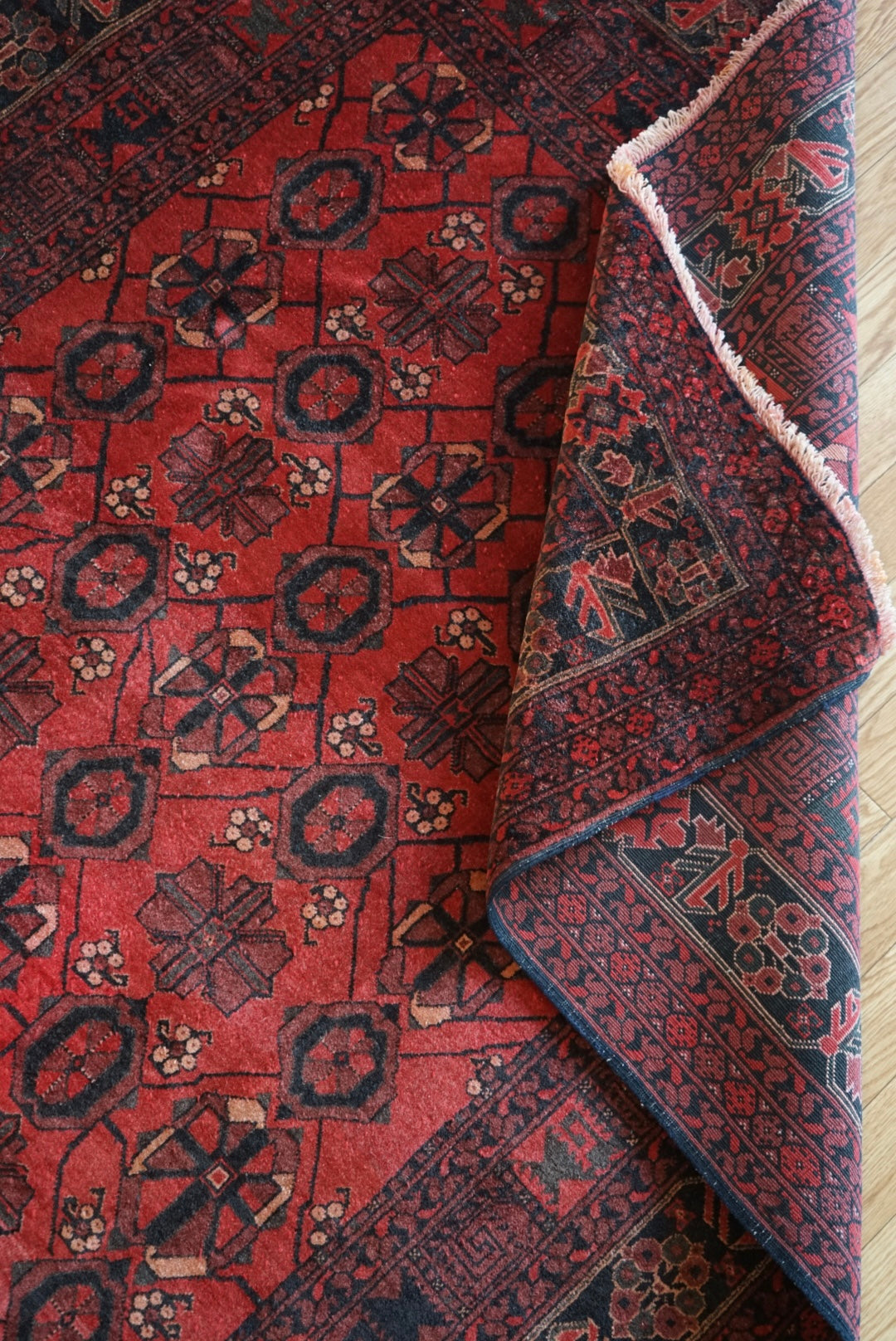 Afghanistan Old Turkmen Bashiri RichRed 1970年代 218 × 162 cm No.AF2523