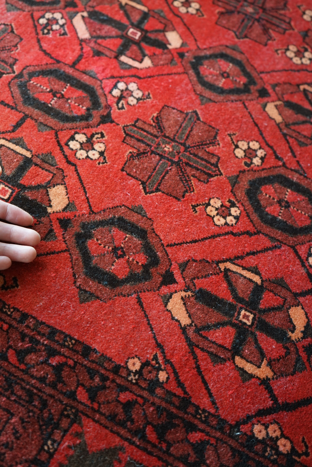 Afghanistan Old Turkmen Bashiri RichRed 1970年代 218 × 162 cm No.AF2523