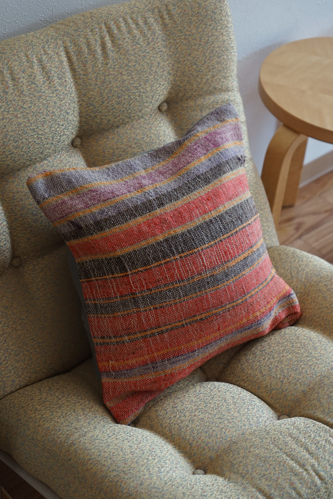 Türkiye Old Kilim Cushion Cover Red Mix Stripe 40 × 40 cm No.TR25365